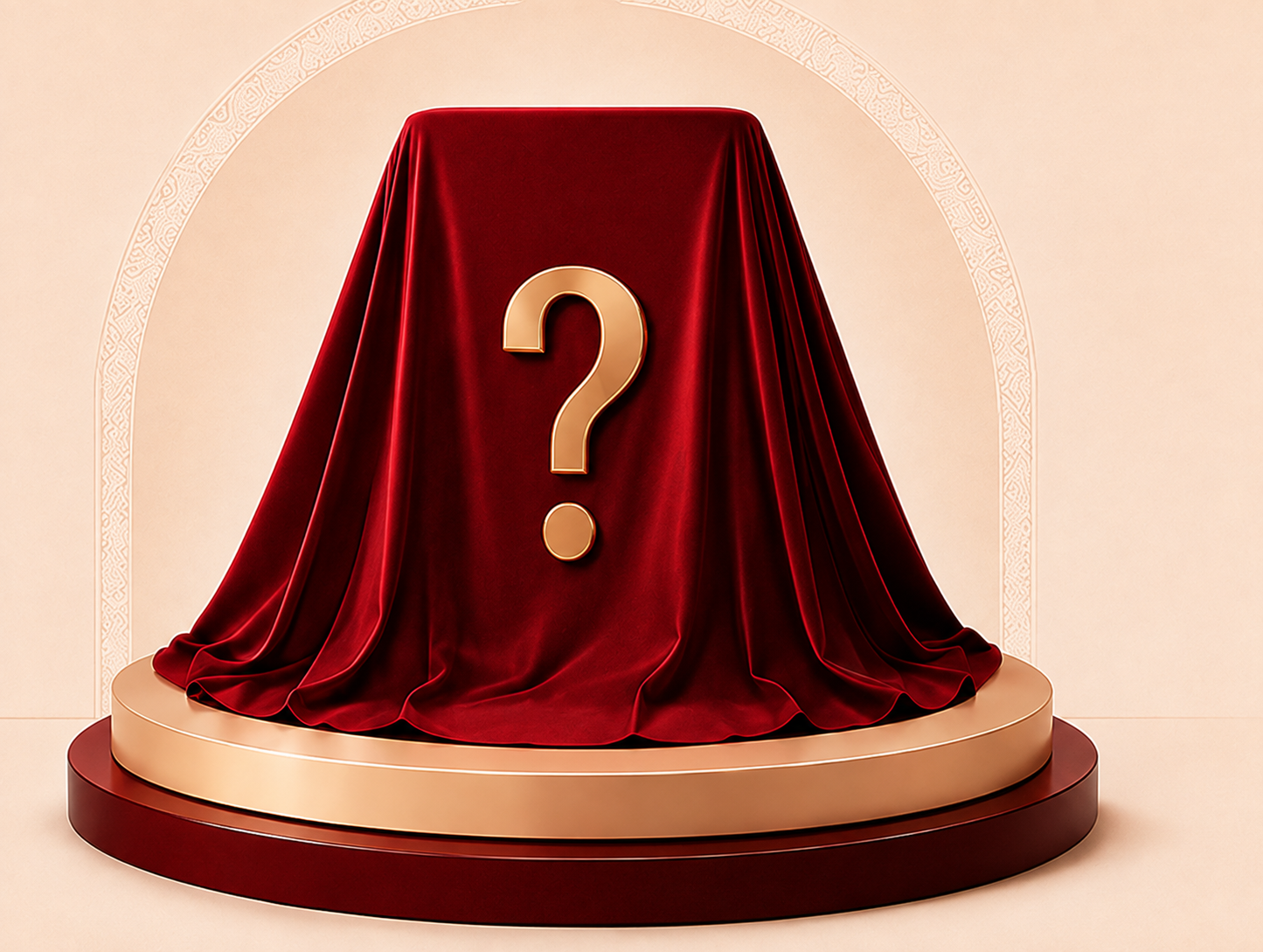 A mysterious object covered with red fabric